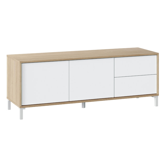 Mueble Tv Urban Plus 2 Puertas 45x130x41 Roble Canadian / Blanco Artik