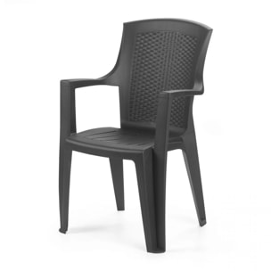 Pack 4 sillas de exterior Pacific Antracita