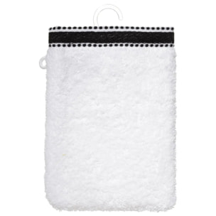 Lot de 2 gants de toilette "Joia" - coton 550 gr/m² - blanc 15x21 cm