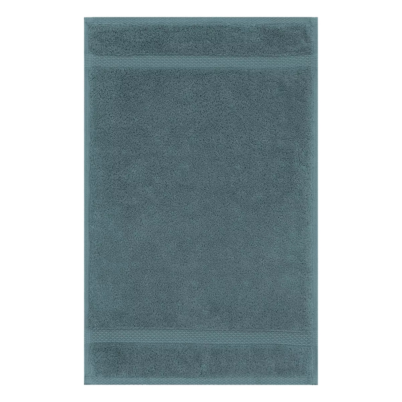 Serviette invites pur coton 550 g/m² uni bleu Elea petrole