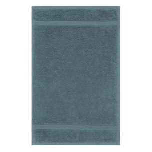 Serviette invites pur coton 550 g/m² uni bleu Elea petrole