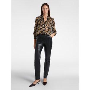 Elena Mirò - Camisa de georgette con flores - Negro