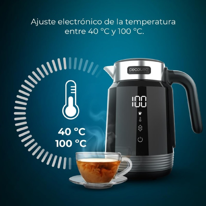 Cecotec Hervidor de agua Hervidor de agua ThermoSense 600 Touch Black
