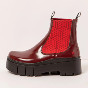 Botines 1766 NAPPA SHINNY BURDEOS-BLACK / LEEDS color Burdeos-black