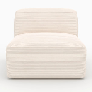 Chauffeuse pour canapé modulable en velours blanc cassé - Mina