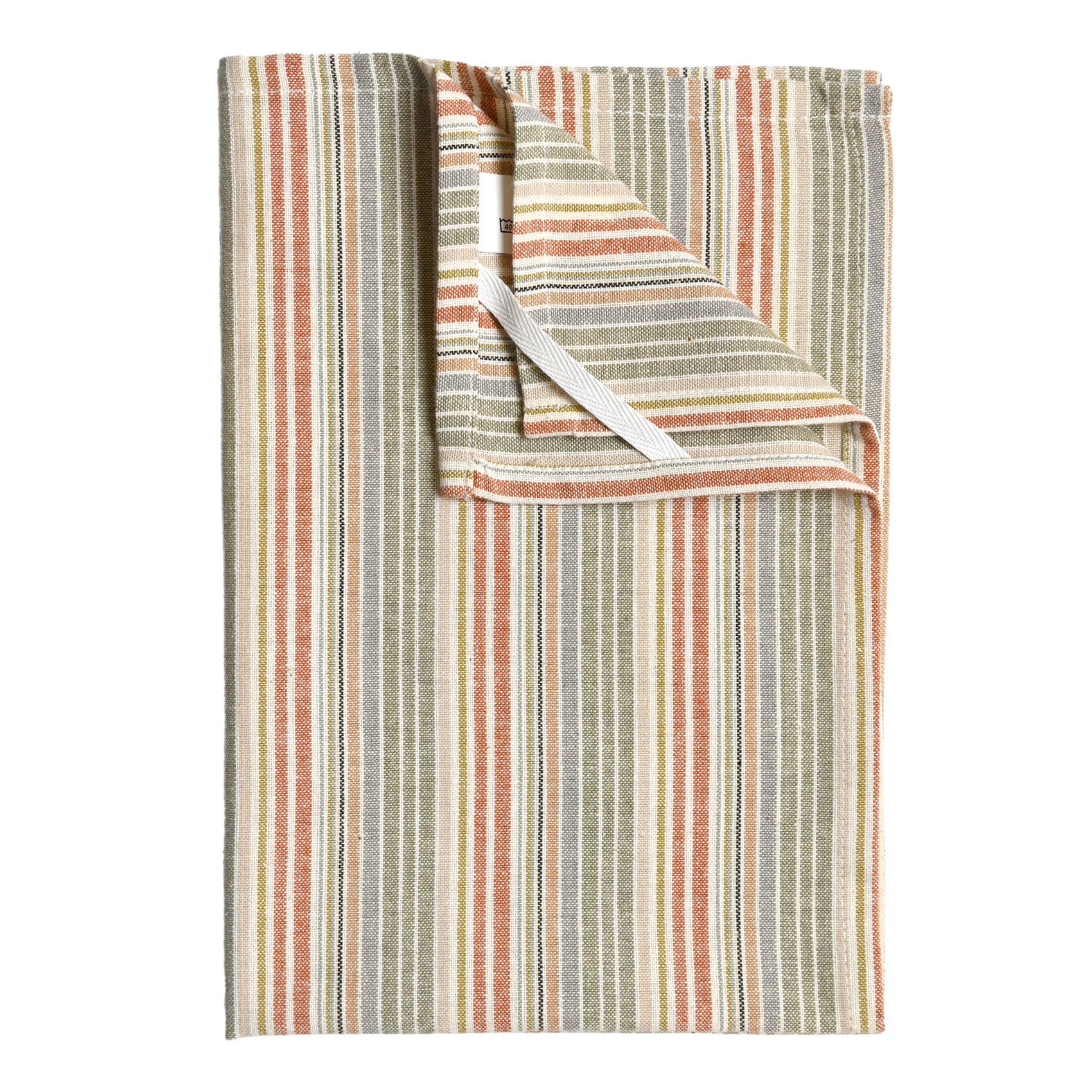 Torchon de cuisine en coton à rayures tissées - Rouge