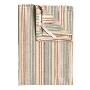 Torchon de cuisine en coton à rayures tissées - Rouge