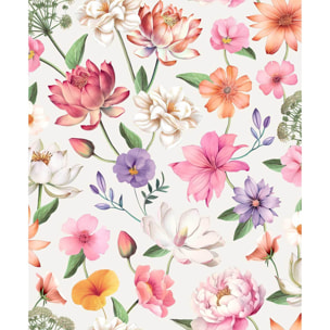 Papier peint grand motif floral artistique multicolore
