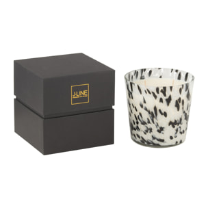 J-Line bougie parfumée Noa - Stone & Rock - verre - noir/blanc - small - 50H