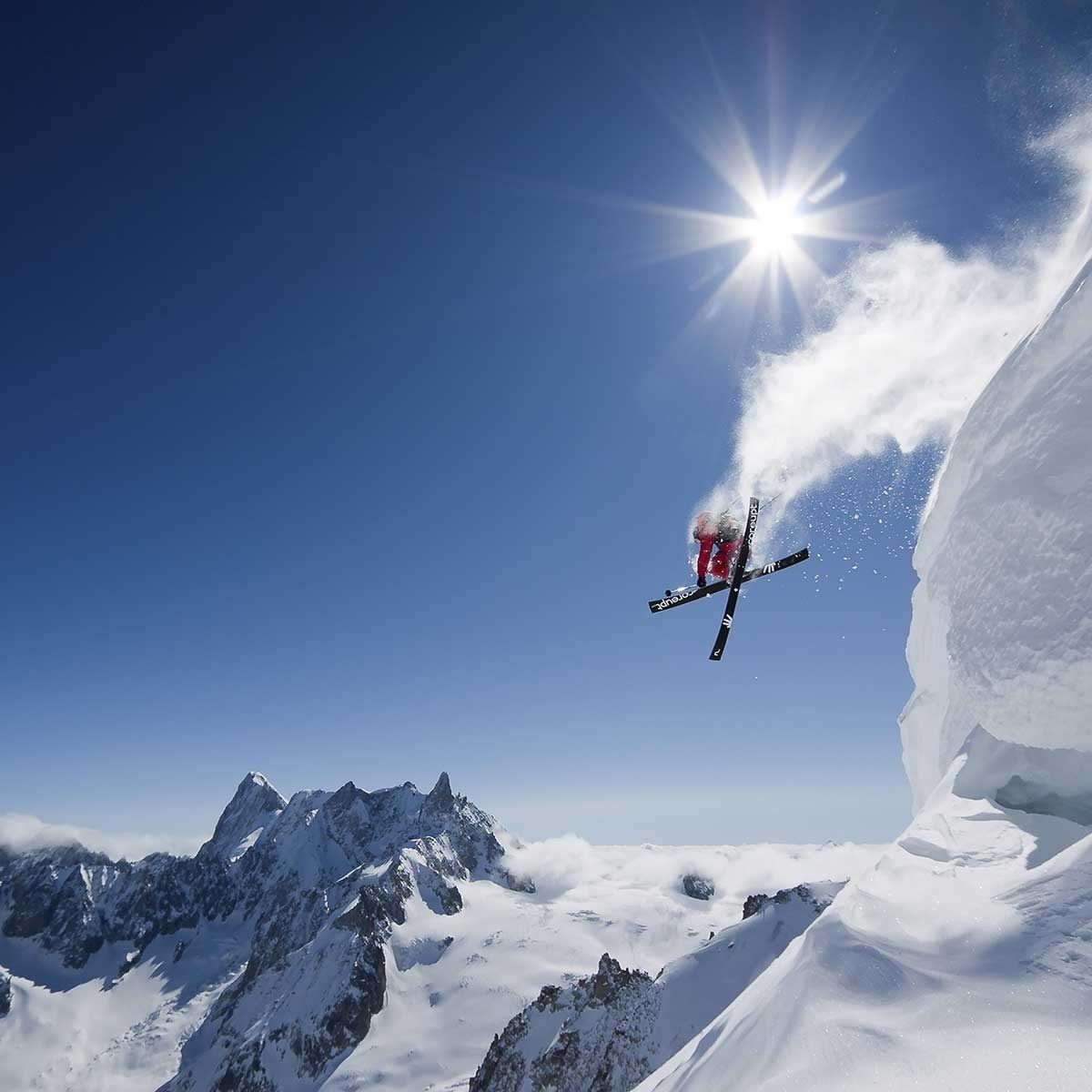 Poster mute grab ski Affiche sous cadre bois