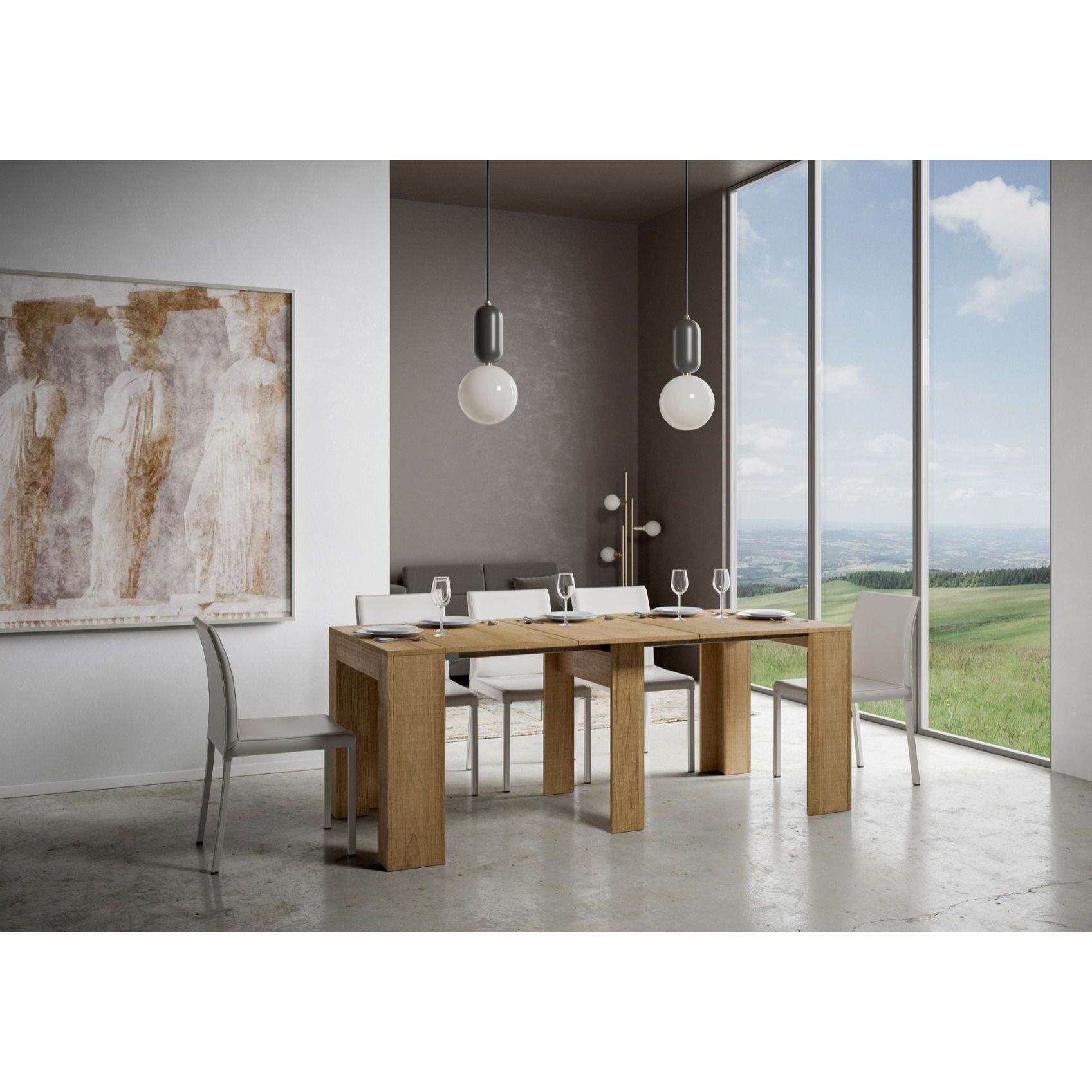 Consolle allungabile 90x42/198 cm Modem Small Quercia Natura.