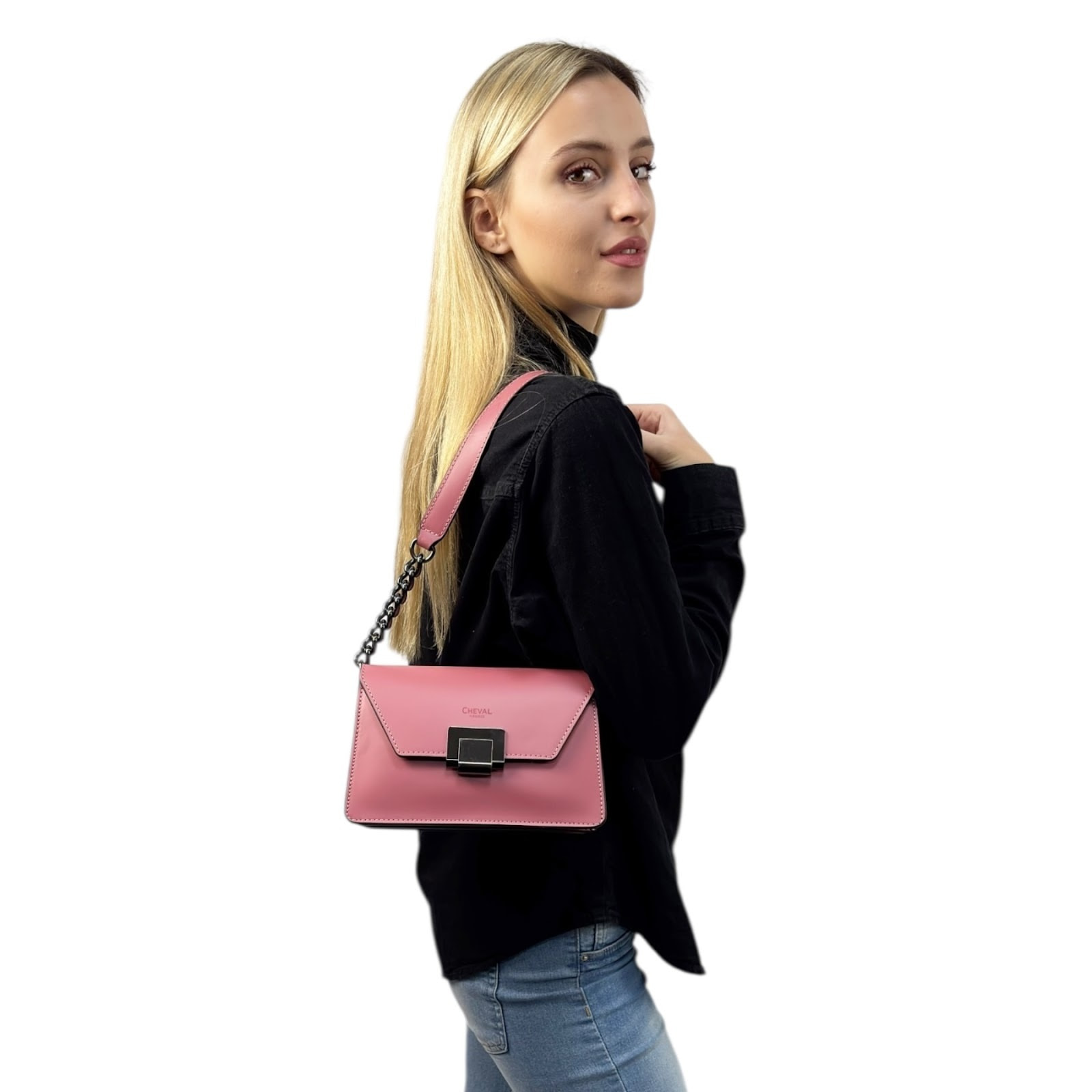 Borsa a spalla Cheval Firenze Costanza Rosa Scuro