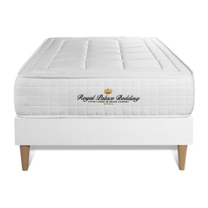 Ensemble - Matelas Mémoire de forme 24cm d'épaisseur - 3 zones de confort - Confort ferme - Sommier tapissier monobloc - 1 place