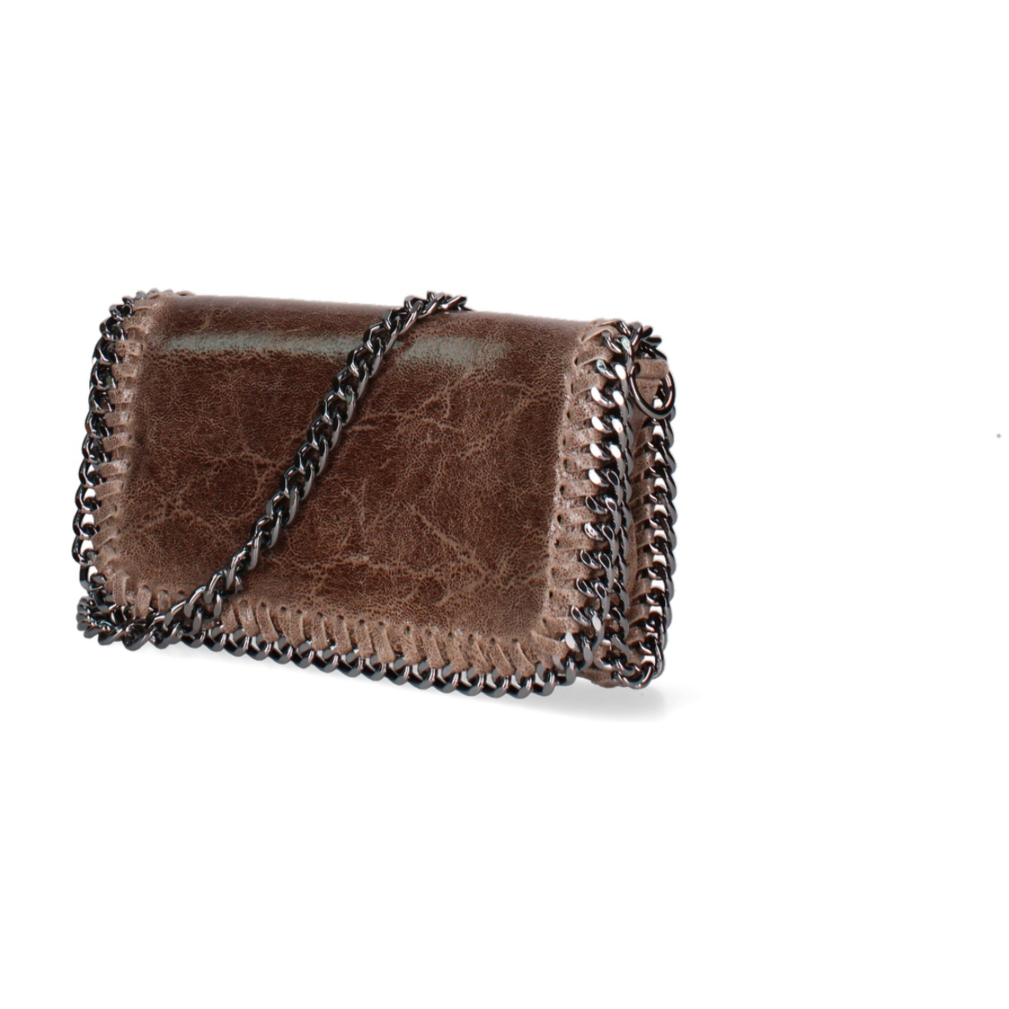 Borsa a tracolla da donna Made in Italy - Eolian Nova - Pelle scamosciata stampata - 22.0 x 13.0 x 4.0 cm