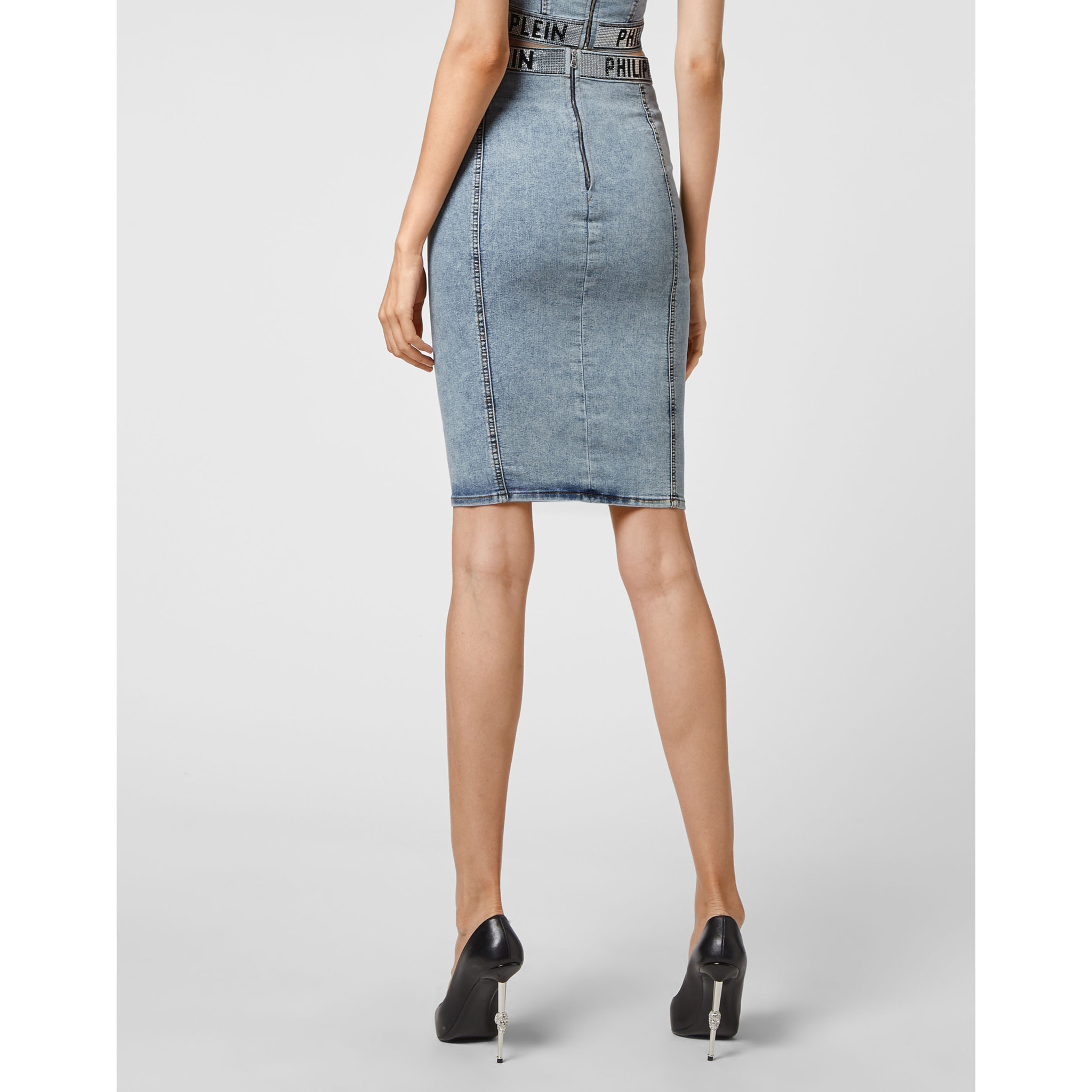 PHILIPP PLEIN Falda corta vaquera