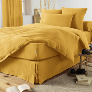 Drap housse "Gaïa" "Gaze de Coton"  -  Gaïa Safran