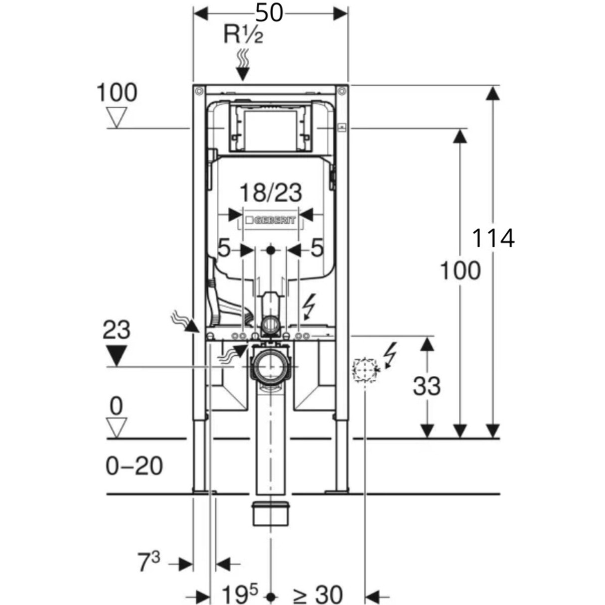 Pack WC Bati-support Geberit UP720 extra-plat + WC sans bride Ideal Standard Tesi + Abattant softclose + Plaque noir mat/chrome