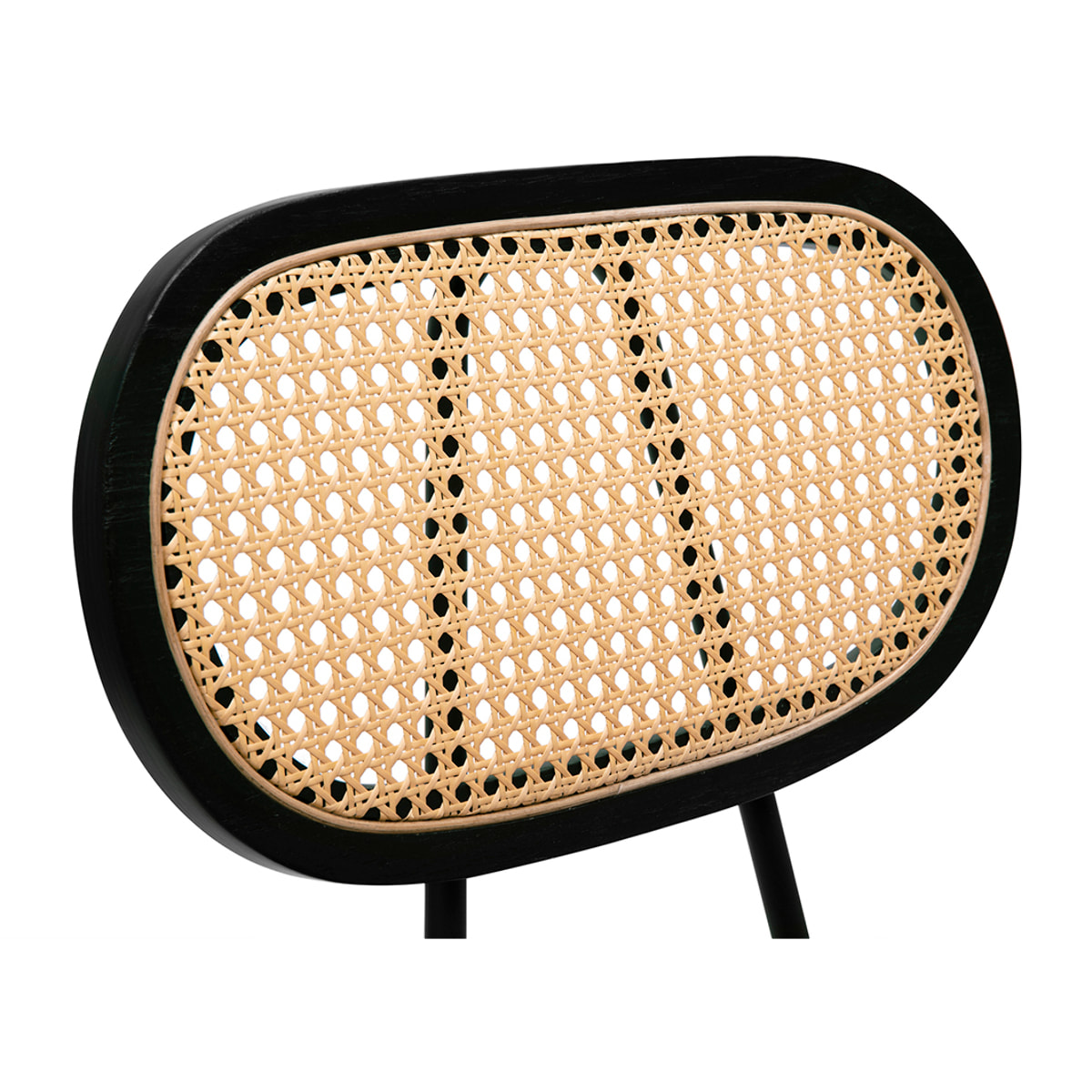 Chaises design en velours terre brûlée, métal noir et cannage rotin (lot de 2) SWANN