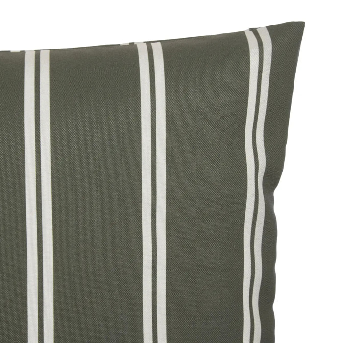 Housse de coussin d'extérieur Tileo 50x30cm rayée vert foncé