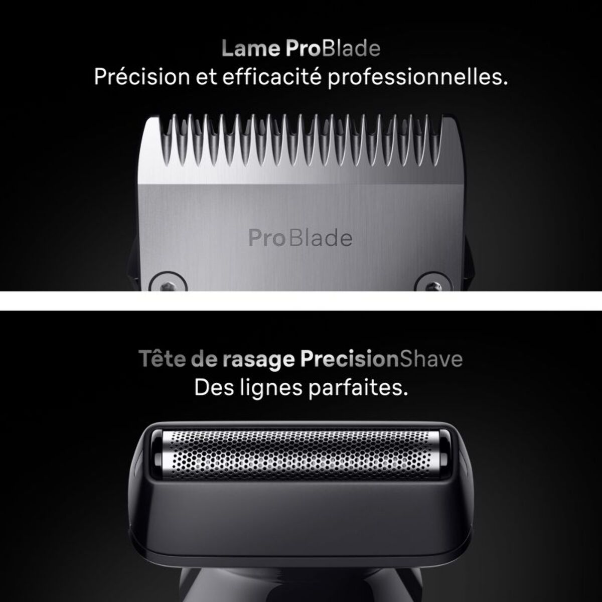 Tondeuse multi usages BRAUN AIO7560, 14 hauteurs de coupe, précision 0,5 mm, autonomie 120 mn