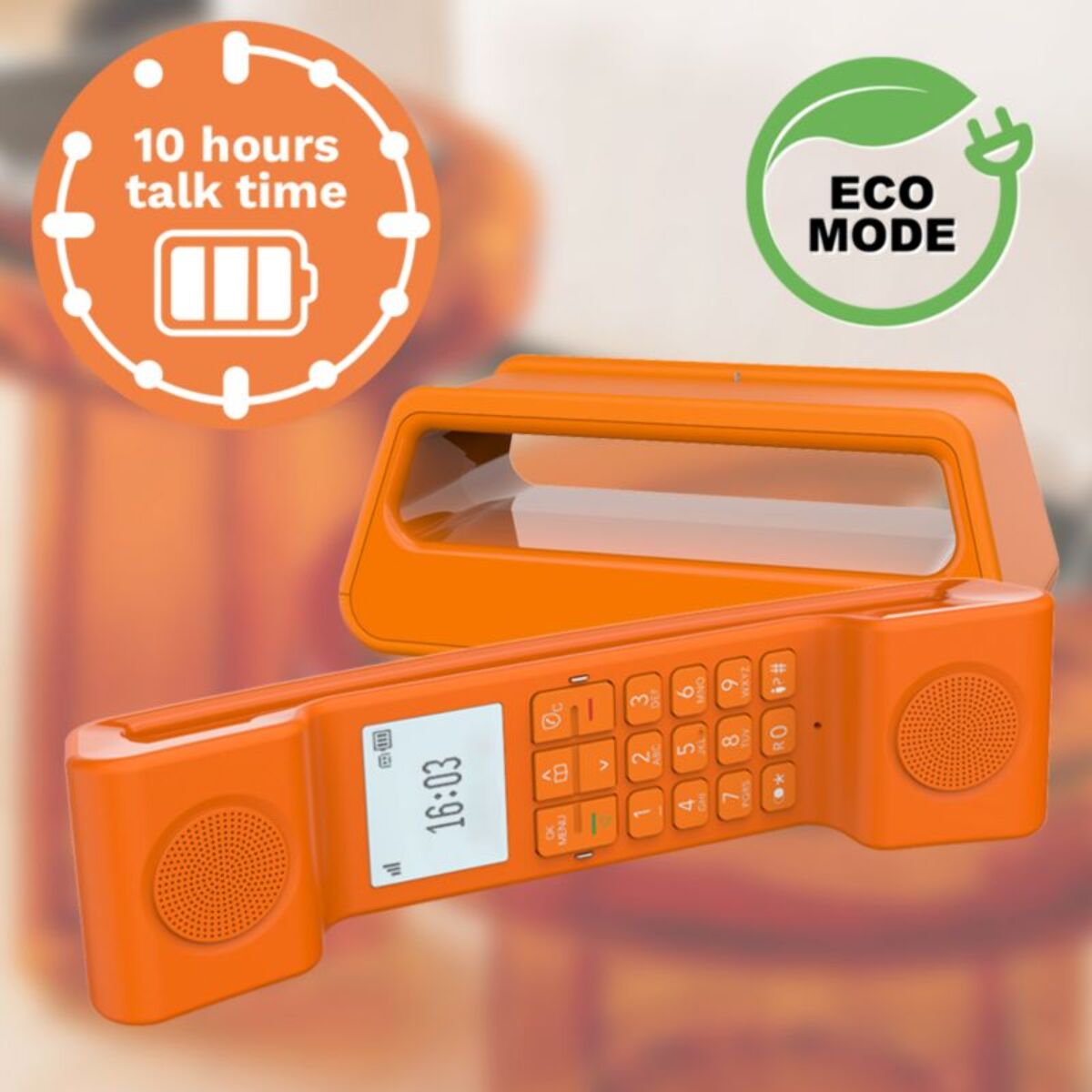 Téléphone sans fil ALCATEL ePure Iconic Orange