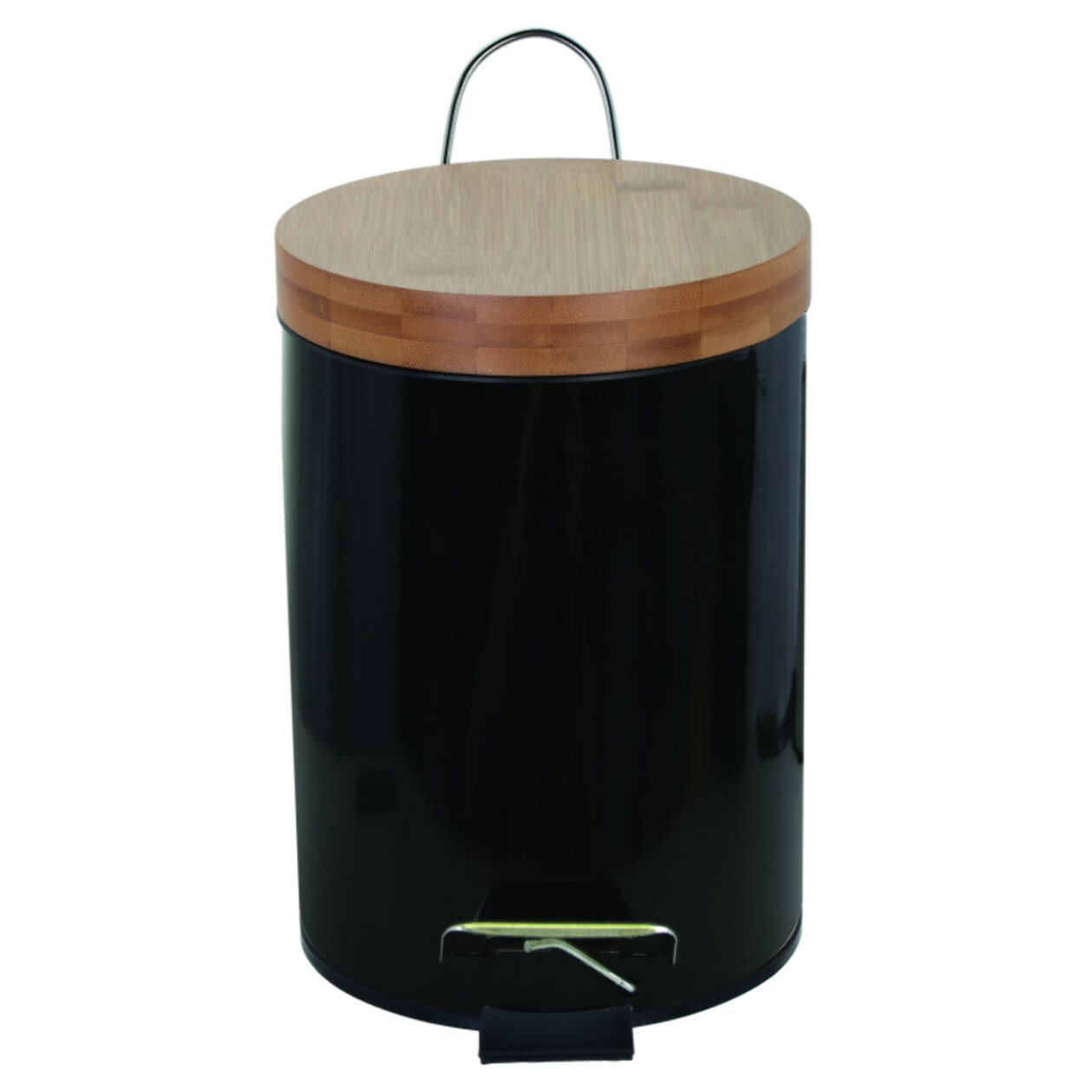 Poubelle à  pédale Acier & Bambou AZA 3L Noir MSV