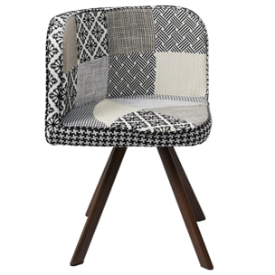 Lot De 4 Chaises Patchwork Et Table Gris