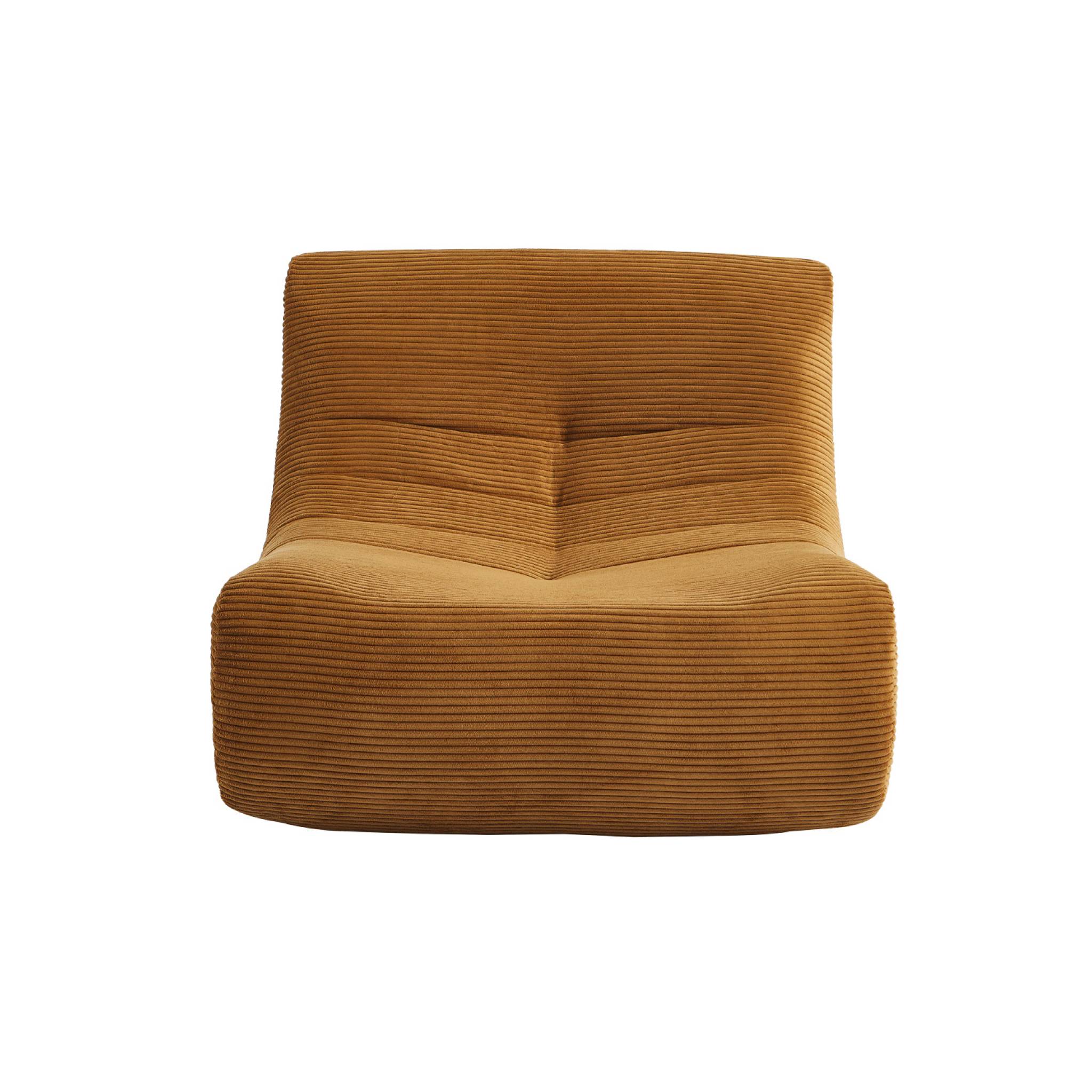 Chauffeuse velours côtelé 2 places moutarde L 91 x P 105 x H 72 cm - SOKOL
