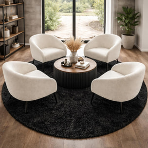 Tapis poils longs shaggy tissé motif uni ZASIVE