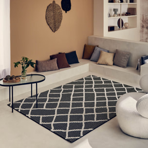 Nala - tapis moderne motif losange, noir