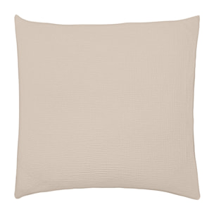 Taie d'oreiller unie en gaze de coton lavée, TENDRESSE, Beige naturel
