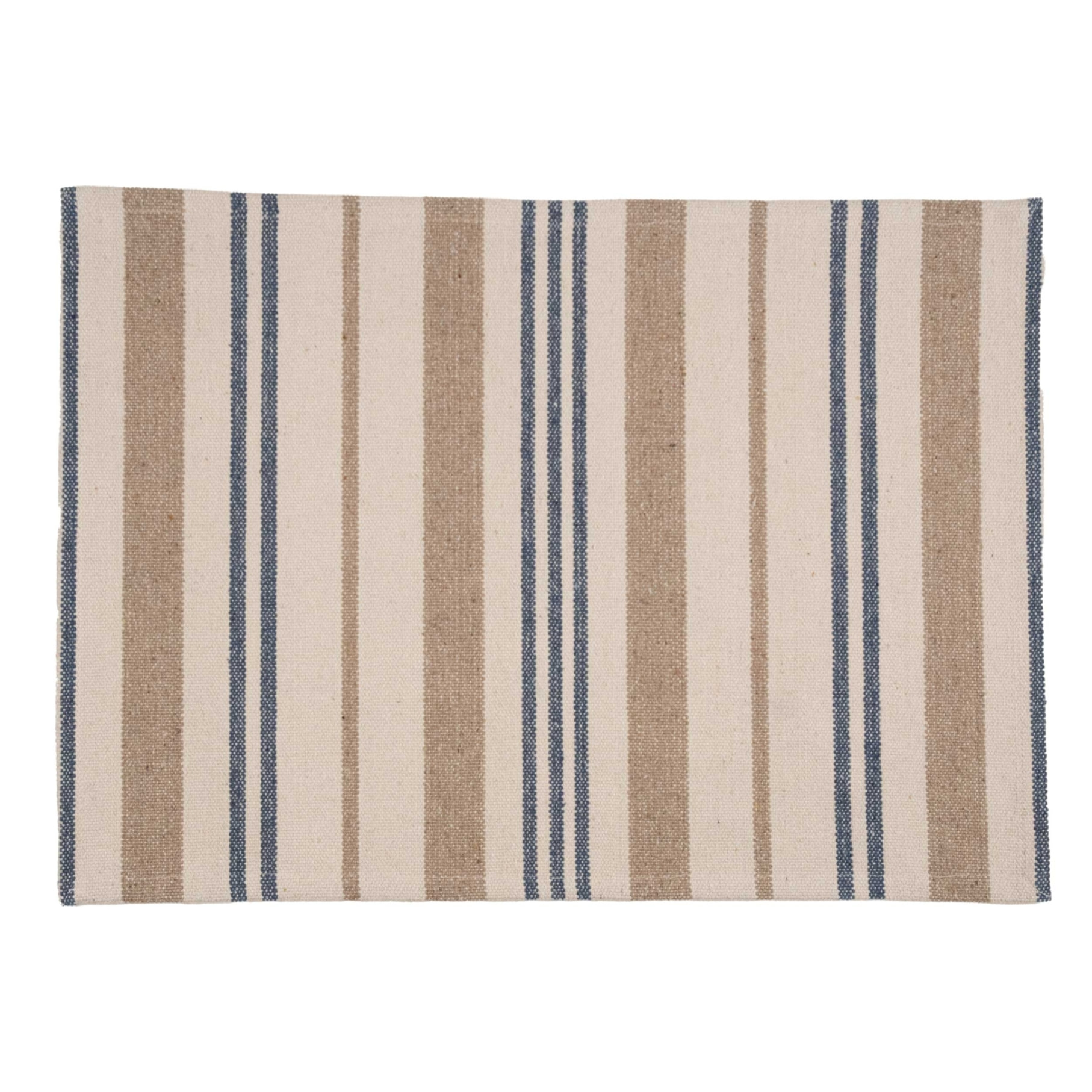 Set de table en coton épais rayures - Bleu Foncé