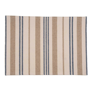 Set de table en coton épais rayures - Bleu Foncé