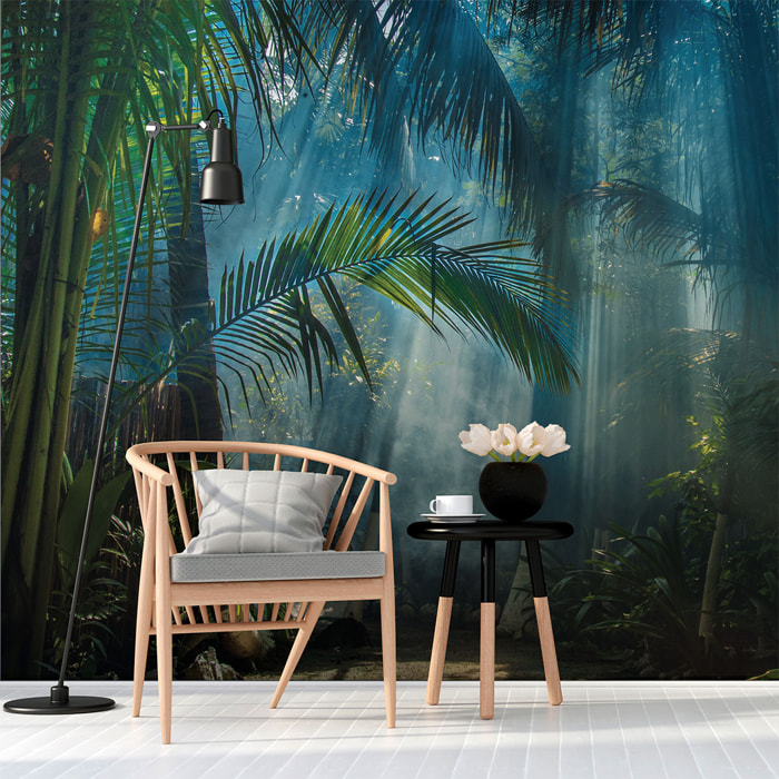 Papier peint panoramique jungle tropicale préencollé H 250 x L 240 cm