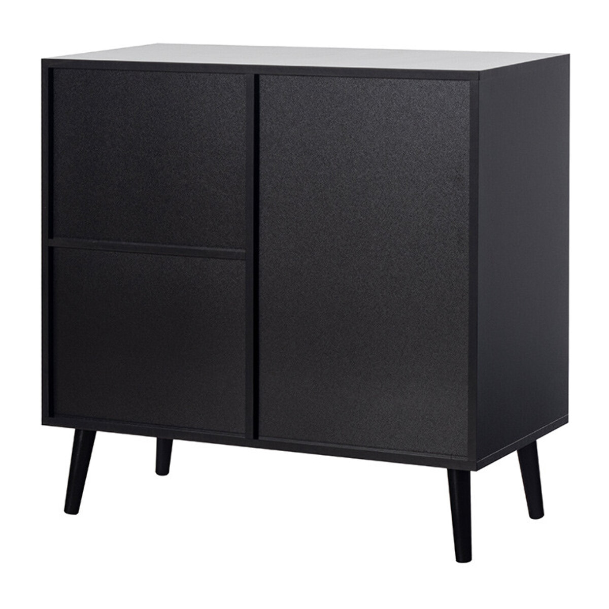 Goto - buffet haut - noir et cannage - 2 niches et 1 porte - 80 cm - Noir