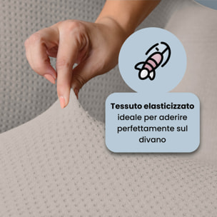 COPRIDIVANO IRIS, Elastico, Estensibile e Sagomato - TORTORA