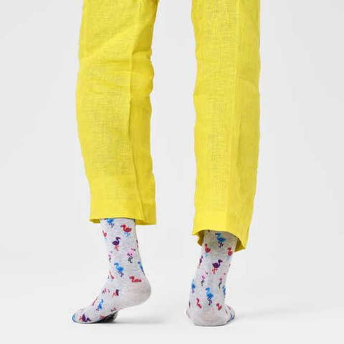 Calcetines flamingo gris