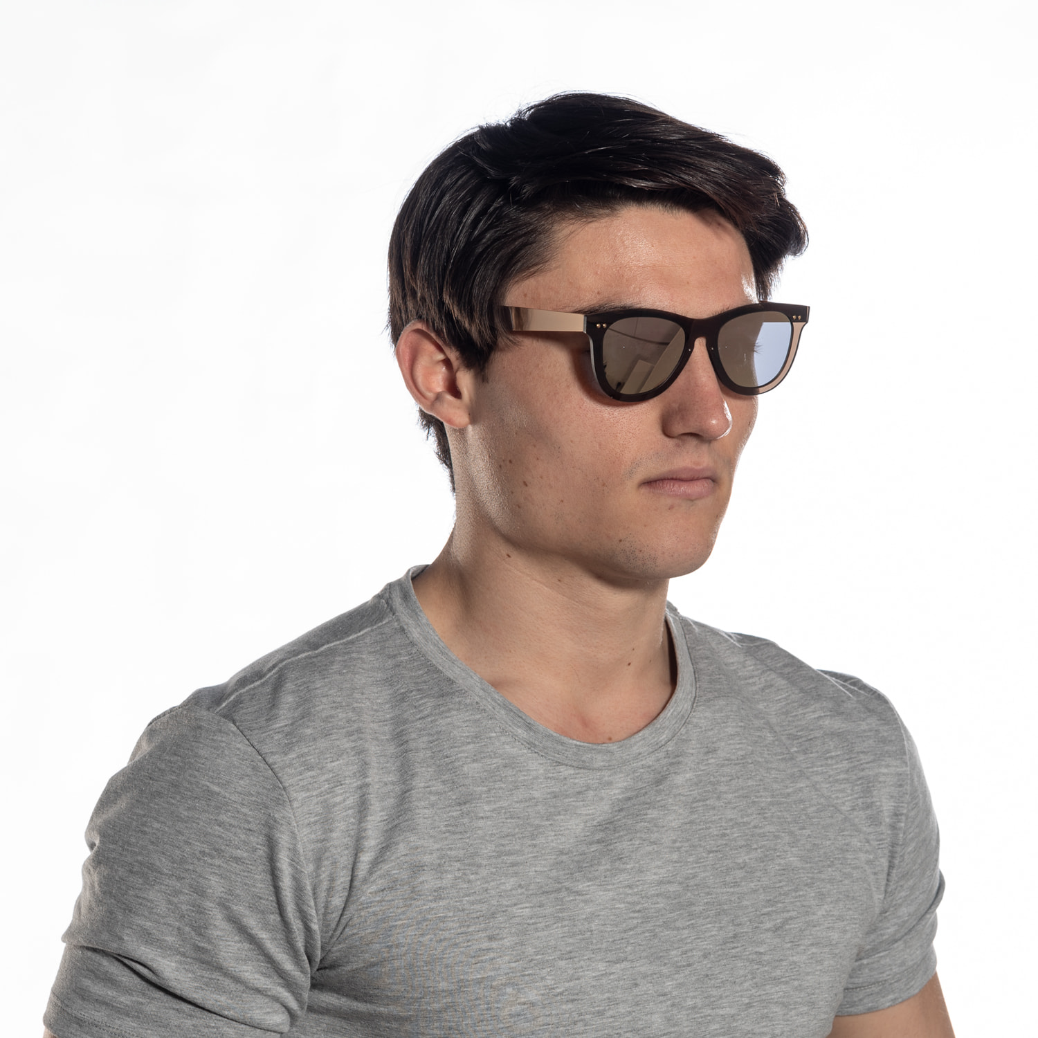 Gafas de sol OCEAN FLORENCIA - Marrón transparente por fuera con espejo rosa por dentro y patillas doradas