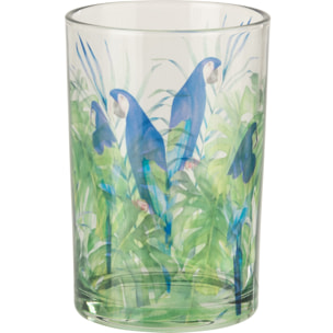 J-Line Photophore Perroquet - verre - bleu/vert - large