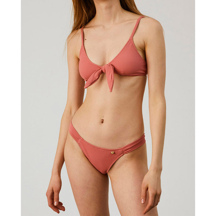 Top de bikini con lazo de quita y pon en tejido piqué