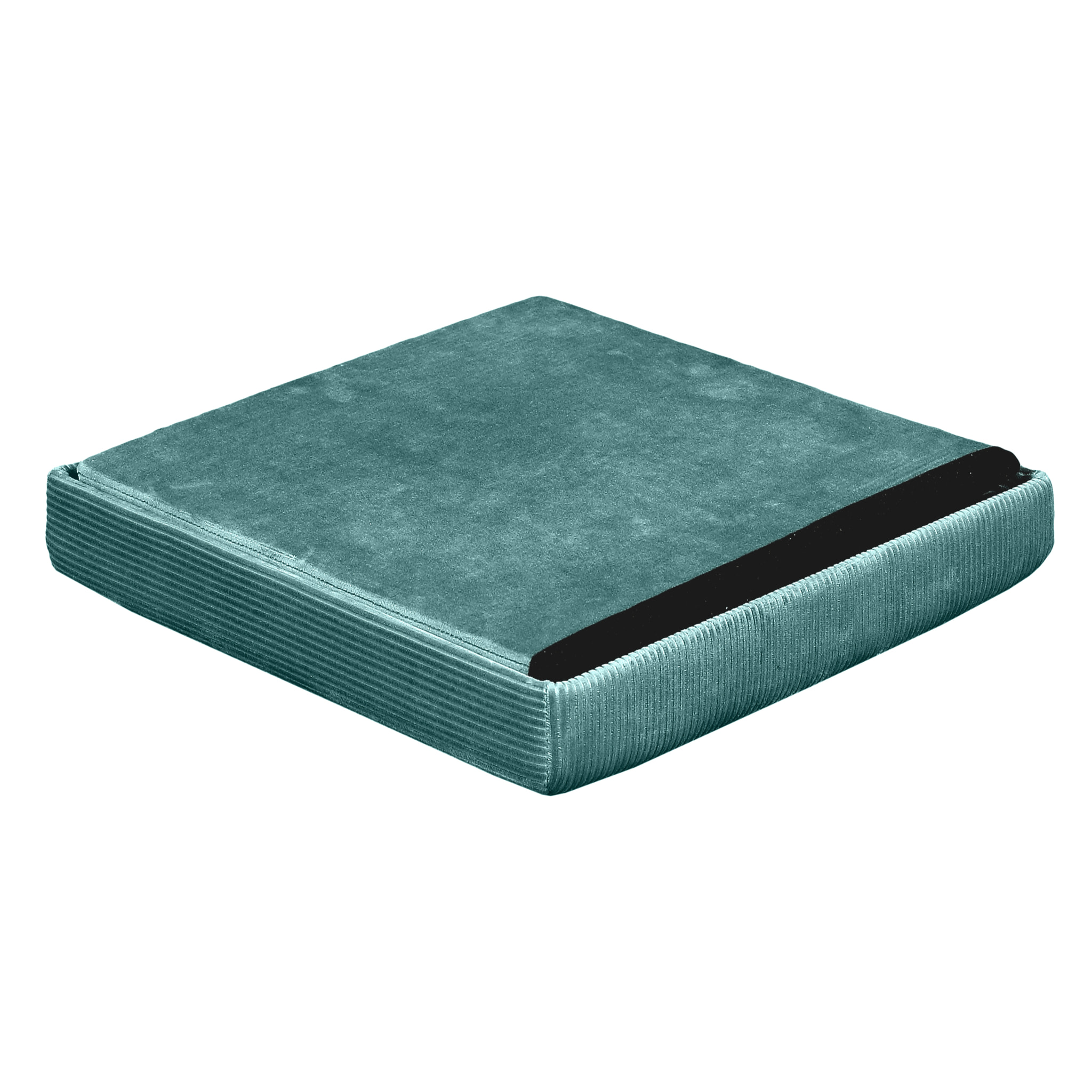 Coffre Pouf Pliable Velours Cotele Giulia Bleu