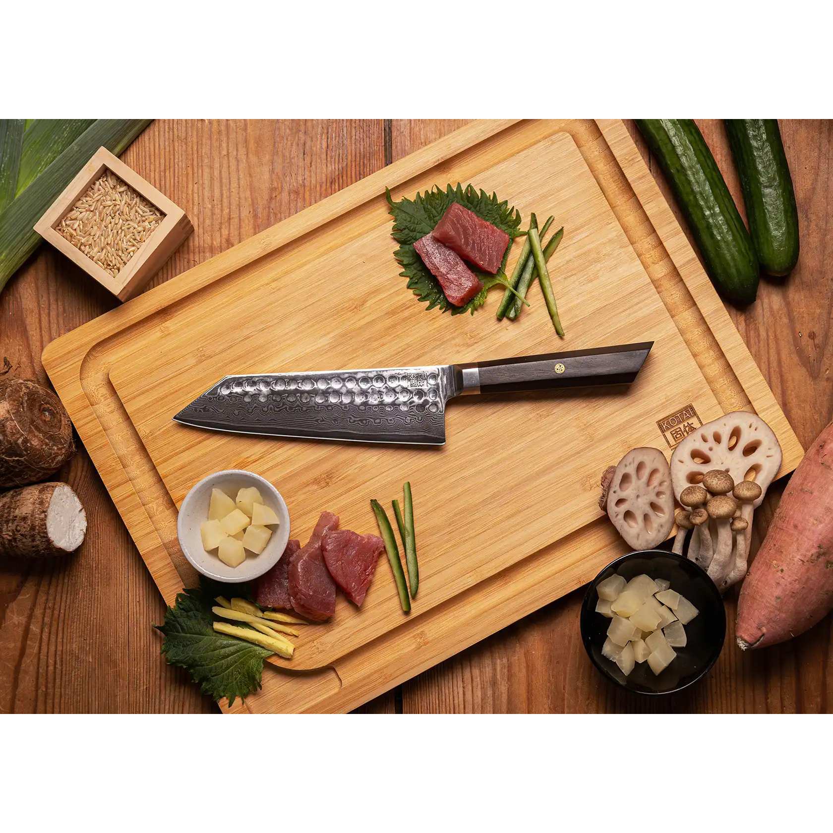 Cuchillo "Santoku Bunka" - 170mm - Colección Bunka Damascus