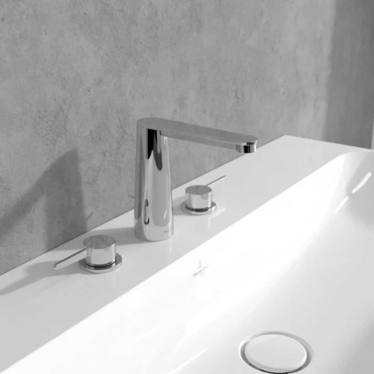 Mitigeur lavabo 3 trous Conum sans tirette Noir mat