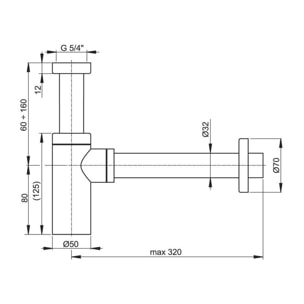 Set Lave-mains 37x22 cm, trou pour robinet à gauche + siphon (7090-003-0028-SET)