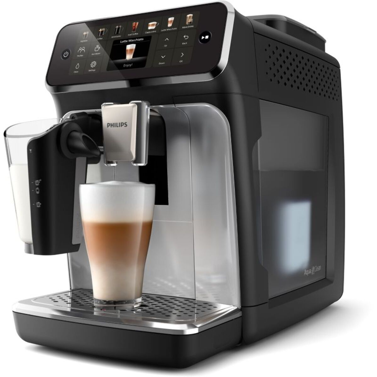 Expresso Broyeur PHILIPS EP4446/70 cafetière à grain LatteGo série 4400, 12 boissons, SilentBrew, Noir
