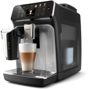 Expresso Broyeur PHILIPS EP4446/70 cafetière à grain LatteGo série 4400, 12 boissons, SilentBrew, Noir