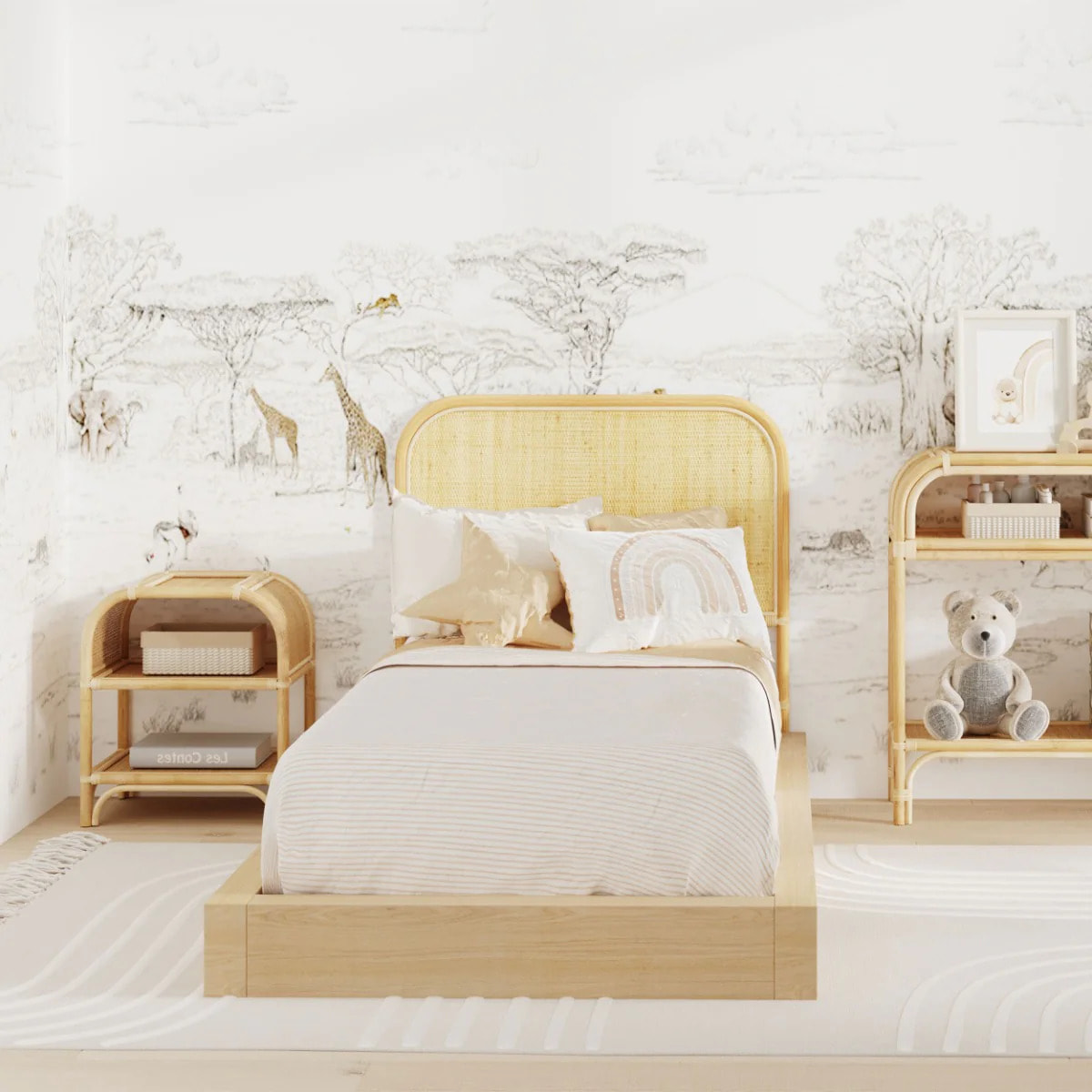 Tête de lit 90 cm en rotin naturel - Grace