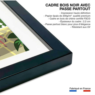 Affiche voyage à Grasse Affiche + cadre en bois - Noir