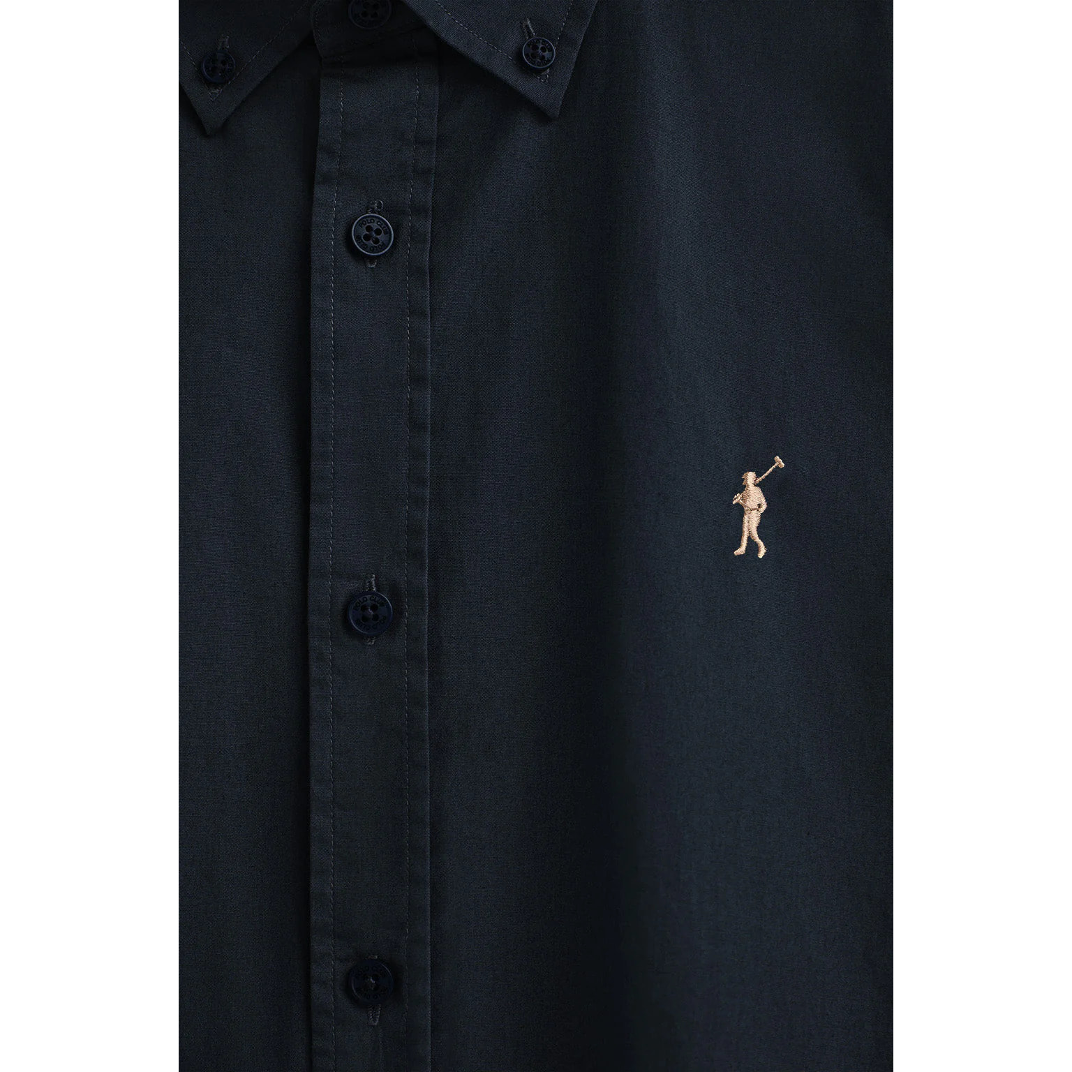 Camicia blu marino in popeline regular fit con logo Rigby Go