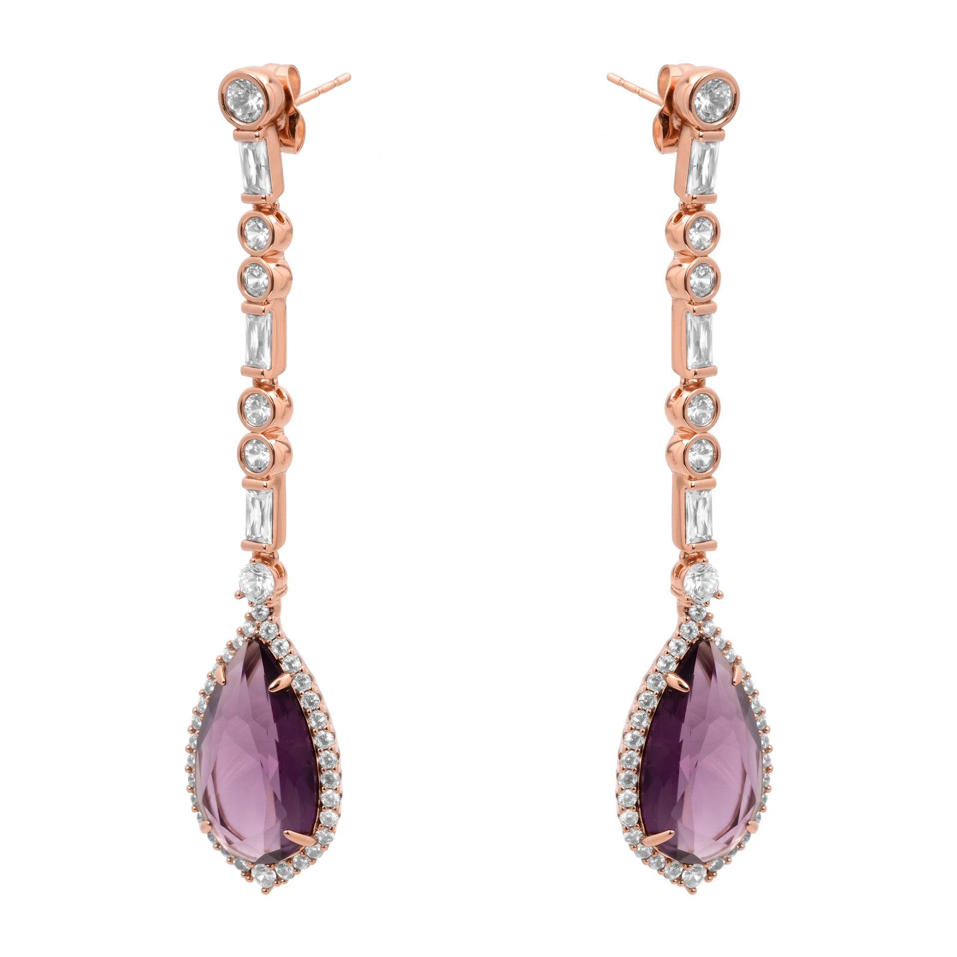 Pendientes Ibona acabado oro rosa 18k